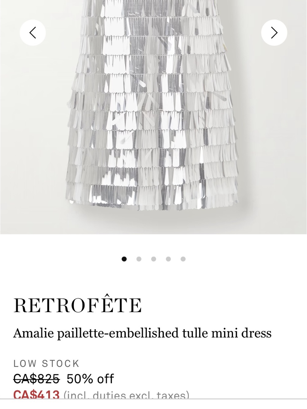 Brand New Retrofete Metallic Fringed Mini Dress - Picture 2 of 5
